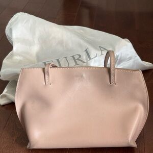 Furla Blush Pink Leather Top-Handle Tote